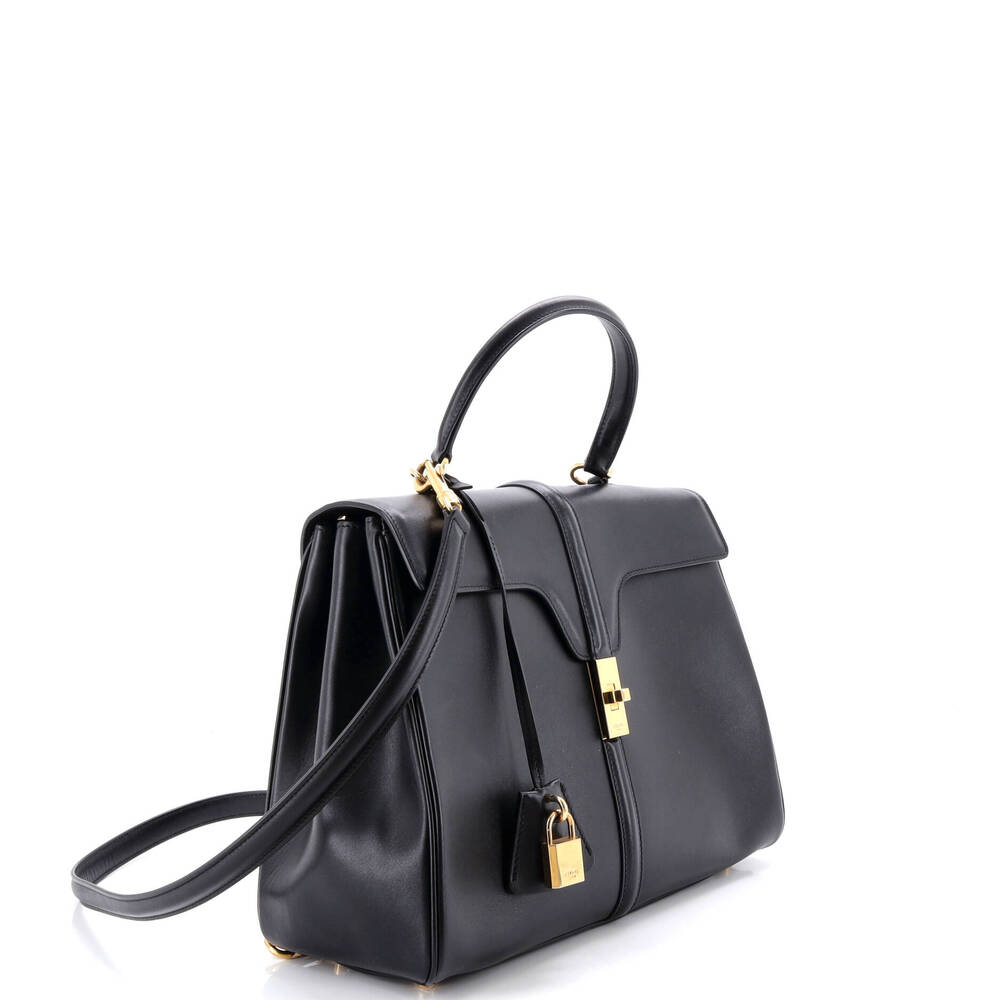 Celine 16 Top Handle Bag Grained #252854C24B - Picture 2 of 6